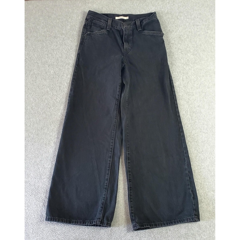 Levis Jeans Womens 25 Black '94 Baggy Wide Leg High Rise Relaxed Cotton Denim